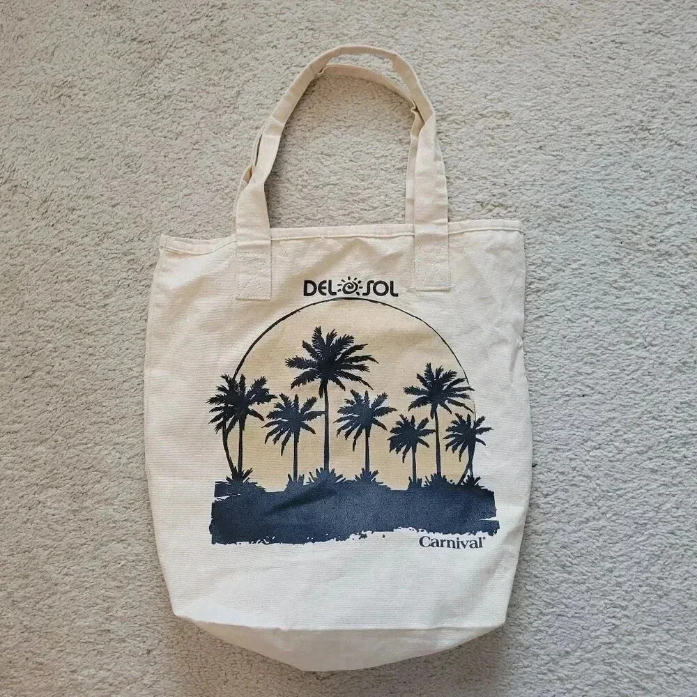 Del Sol Carnival Cruise Tote Bag Color Changing Canvas 16" x 16" x 5"